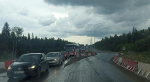 На Чусовском мосту размыло насыпную дамбу и накренилась опора освещения