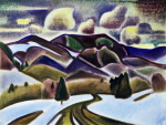 Дорога среди снегов, к.1980-х, 55,3х73, б., акв., М.А
