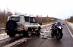 ДТП УАЗик и мотоцикл