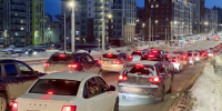 автомобильная пробка зима Карпинского - Новый Компаньон
