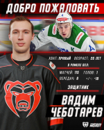 Состав «Молота» пополнил защитник Вадим Чеботарев